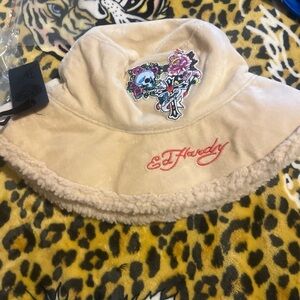 Ed Hardy Kids Tan Bucket Hat with Embroidery